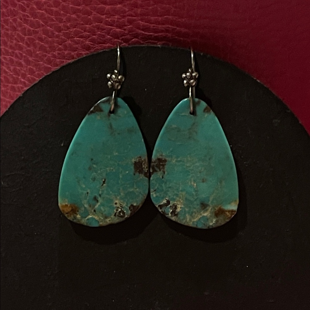 Turquoise Drop Earrings on beautiful Sterling ear-wires